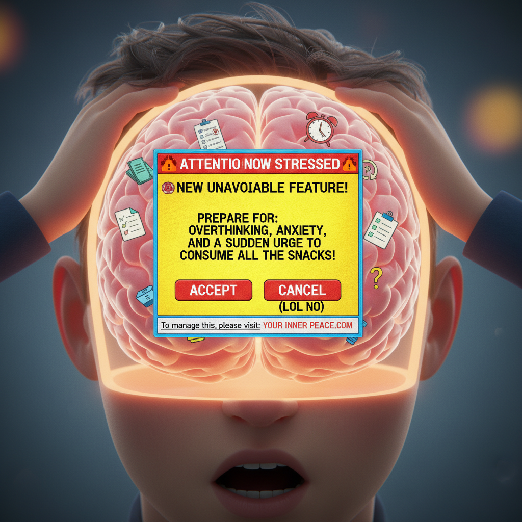 Visual representation of the fight or flight response, showing the body’s reaction to stress and the effects of chronic stress on health and mood.