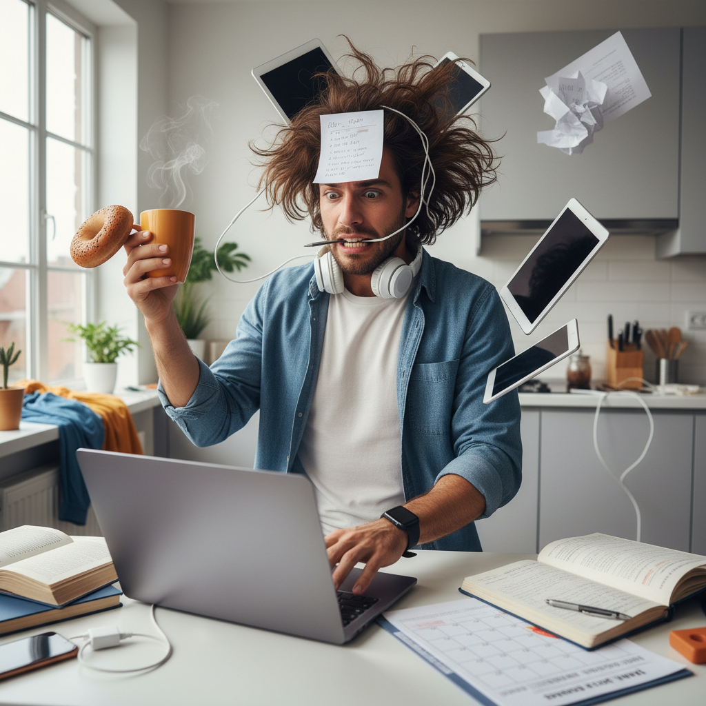 Illustration of the four easy mindfulness exercises for beginners: mindful breathing, body scan meditation, 5-4-3-2-1 sensory grounding, and mindful walking, depicted in a friendly and approachable style.