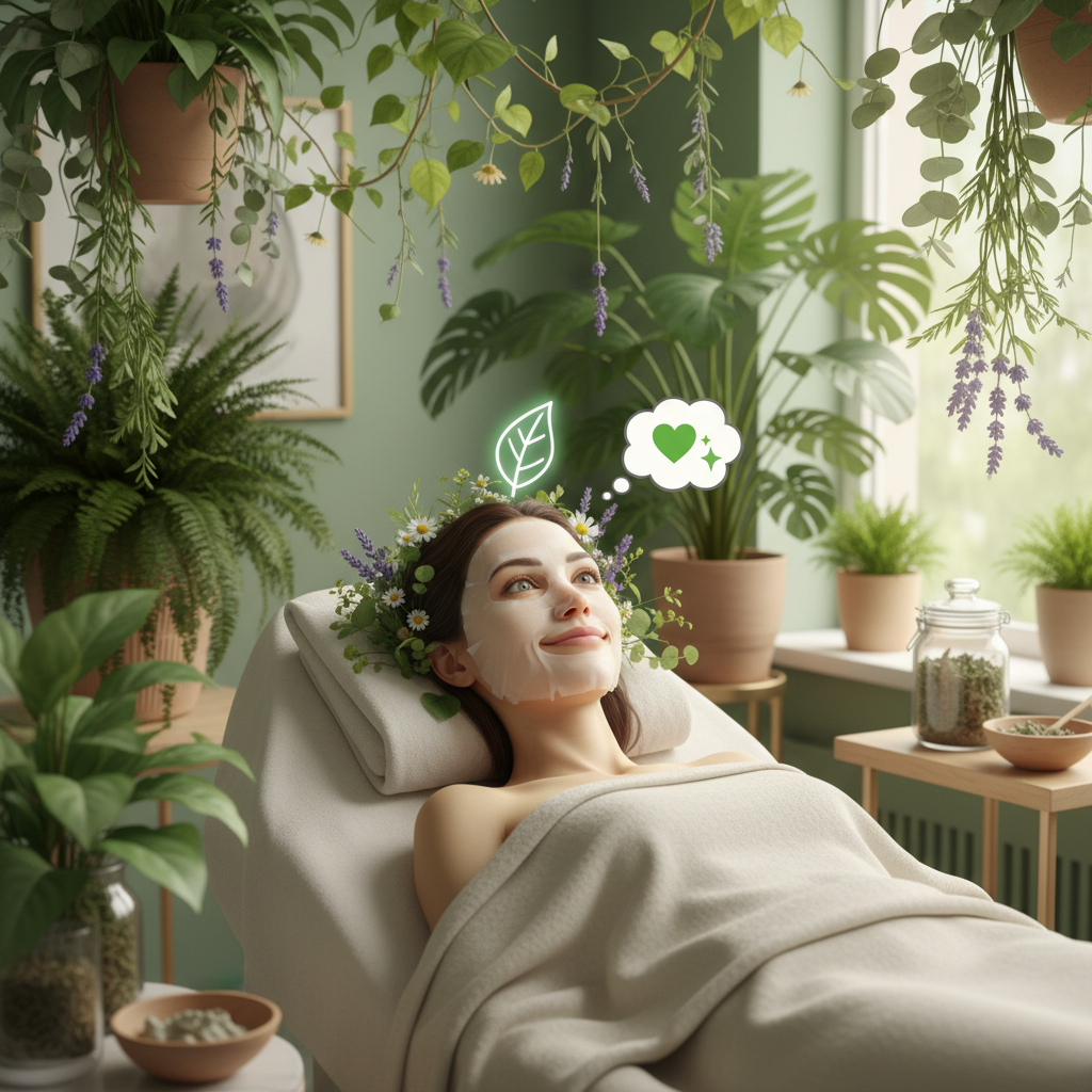 An inviting scene of someone gently massaging their face with skincare products, alongside icons or illustrations highlighting personal tips like consistency, patch testing, simple routines, and patience for glowing healthy skin.