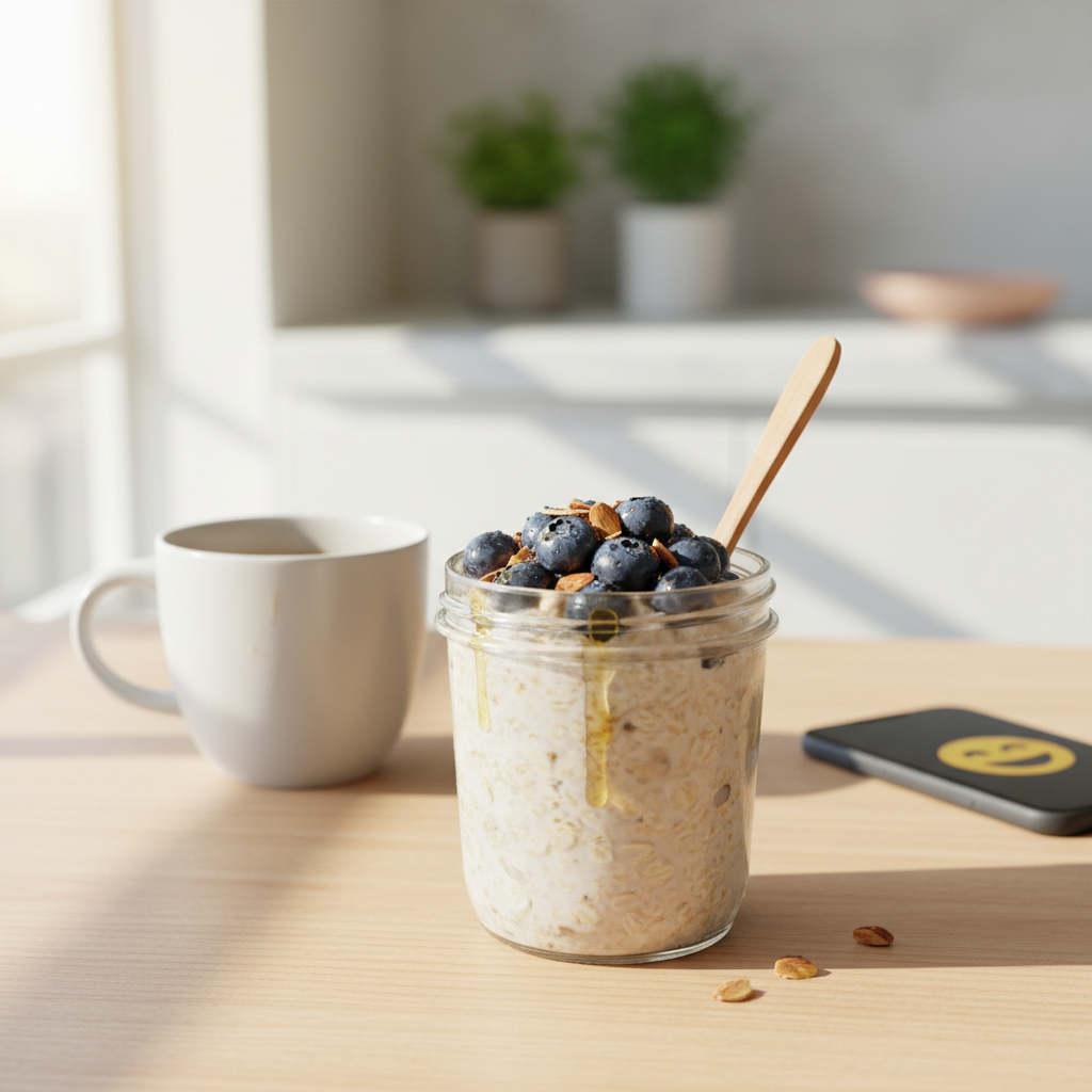 A colorful collage or grid showcasing several creative overnight oats variations including Classic Berry Almond, Peanut Butter Banana, Chocolate Cherry Delight, and Tropical Coconut Pineapple, each styled attractively in clear jars.