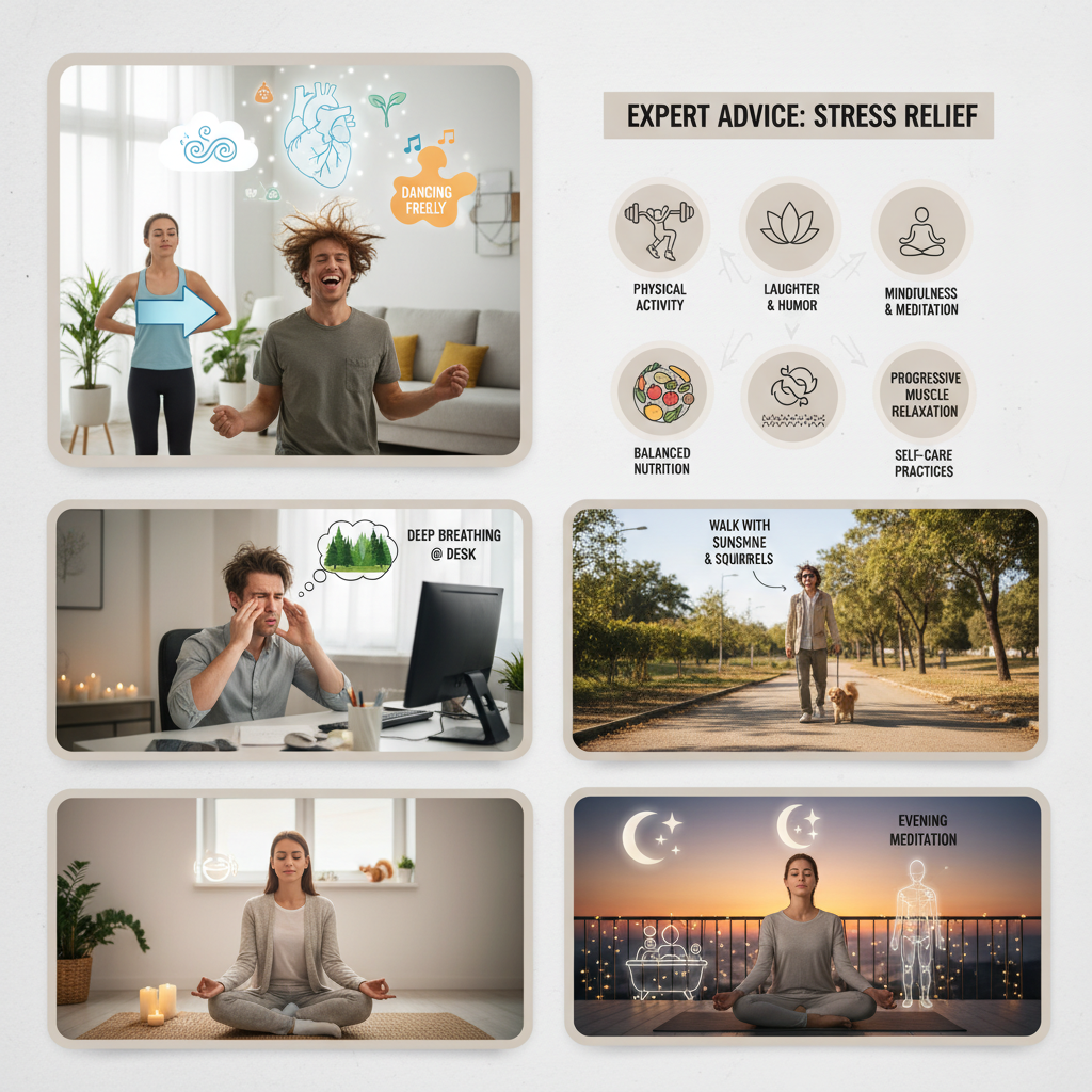 Illustration of a person managing stress with calm and resilience, showing a heart and brain with calming symbols, representing the importance of managing stress beyond just staying calm.