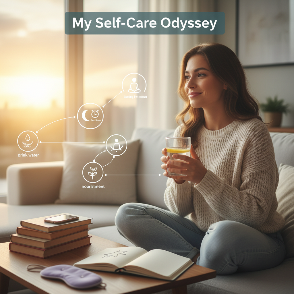 A supportive scene depicting accountability partnerships and adapting to obstacles in self-care, such as friends encouraging each other, and a person overcoming challenges with flexible self-care methods