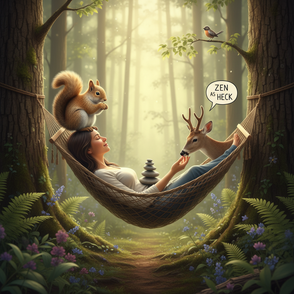 Illustrations representing the 7 natural stress relief techniques: mindfulness meditation (person meditating), deep breathing (lungs or breath icons), aromatherapy (essential oils and lavender), herbal remedies (herb plants), progressive muscle relaxation (muscle tension and release), journaling (open notebook with pen), physical activity (person walking or doing yoga).