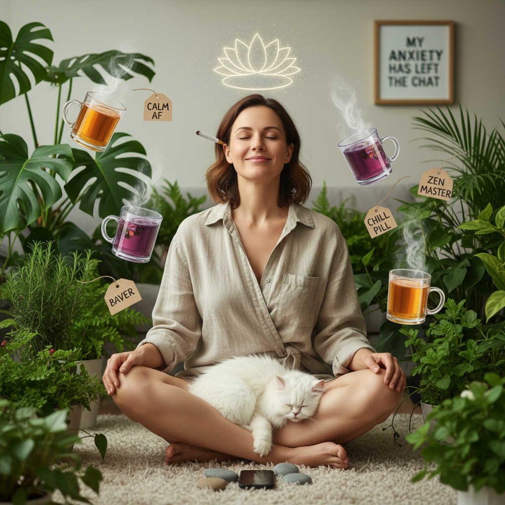 An image demonstrating deep breathing exercises, perhaps showing a person with highlighted lungs or animated breath flow to visualize the 4-7-8 breathing technique.