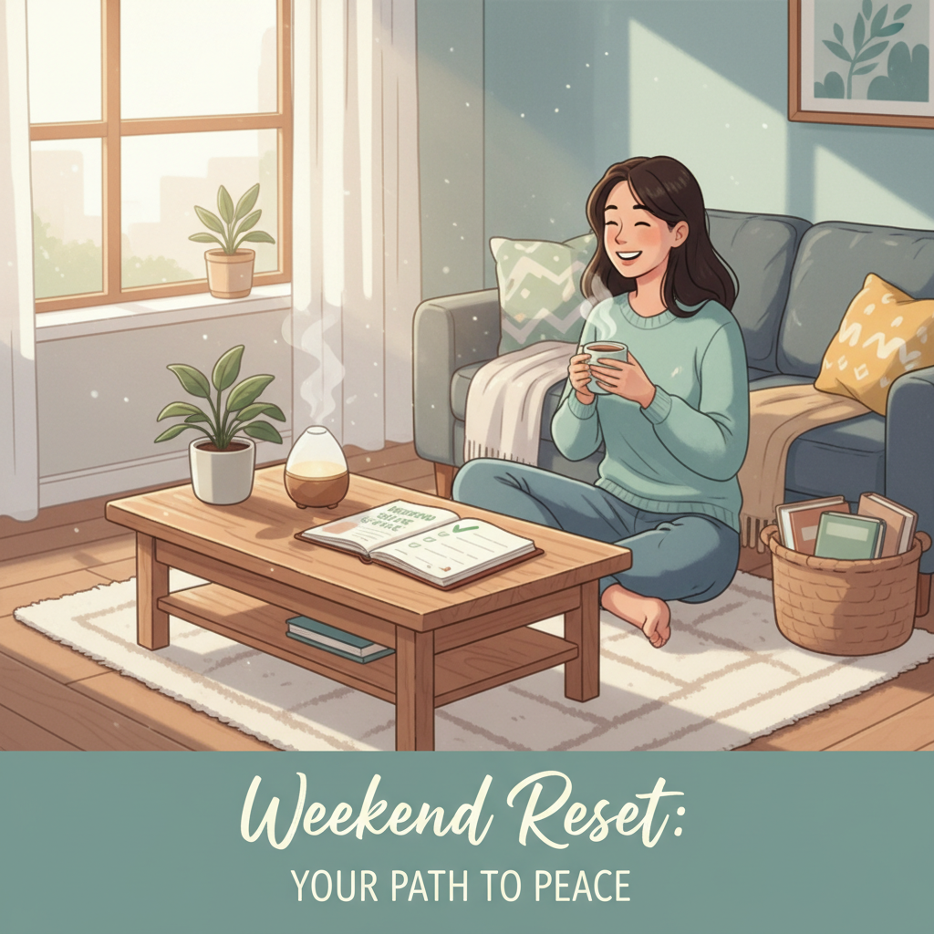 A series of illustrations showing key self-care activities: meditation or deep breathing, journaling, digital detox with a phone turned off, gentle physical movement like yoga or walking, mindful eating, social connection via a phone call or meeting a friend, creative activities such as painting or playing music, restful relaxation, and organizing a tidy space.