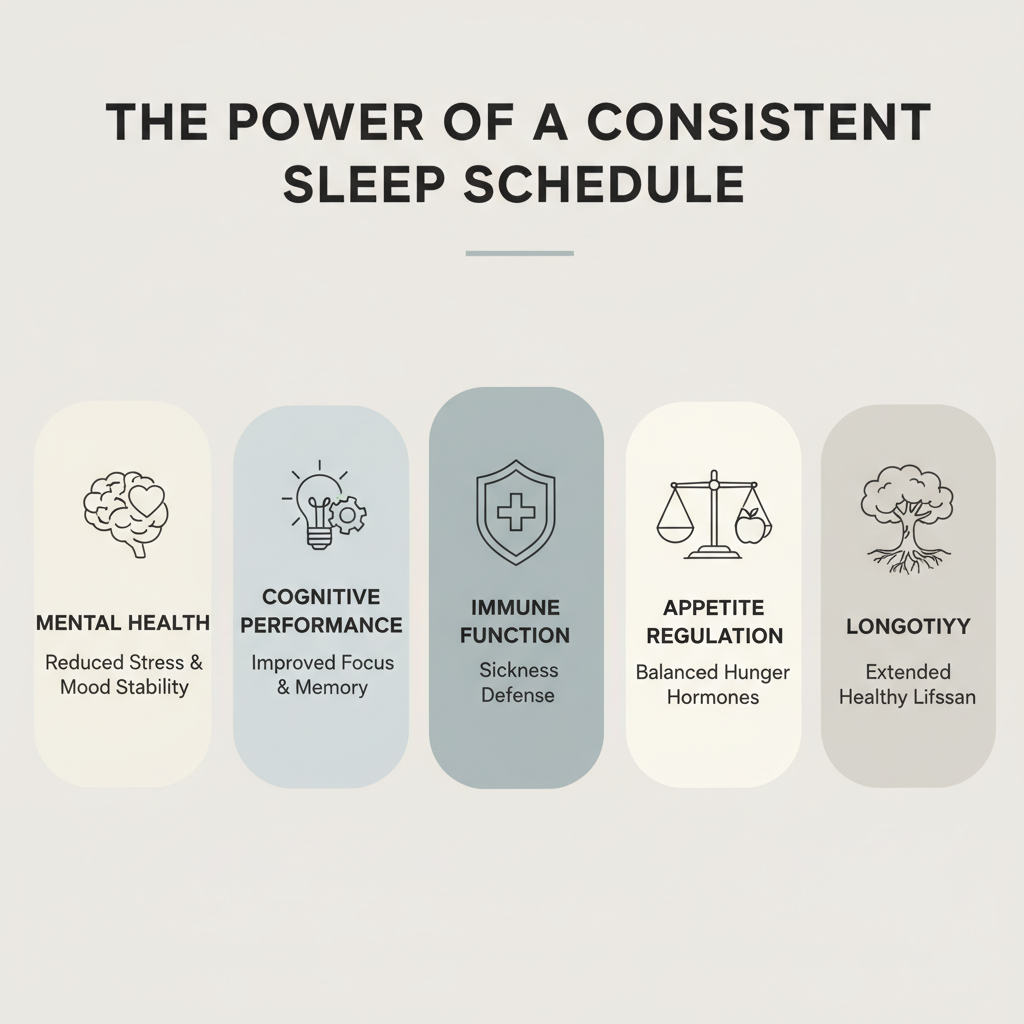 A friendly Q&A style image showing a person pondering or reading questions about sleep schedules and benefits, with a background suggesting clarity and wellness.