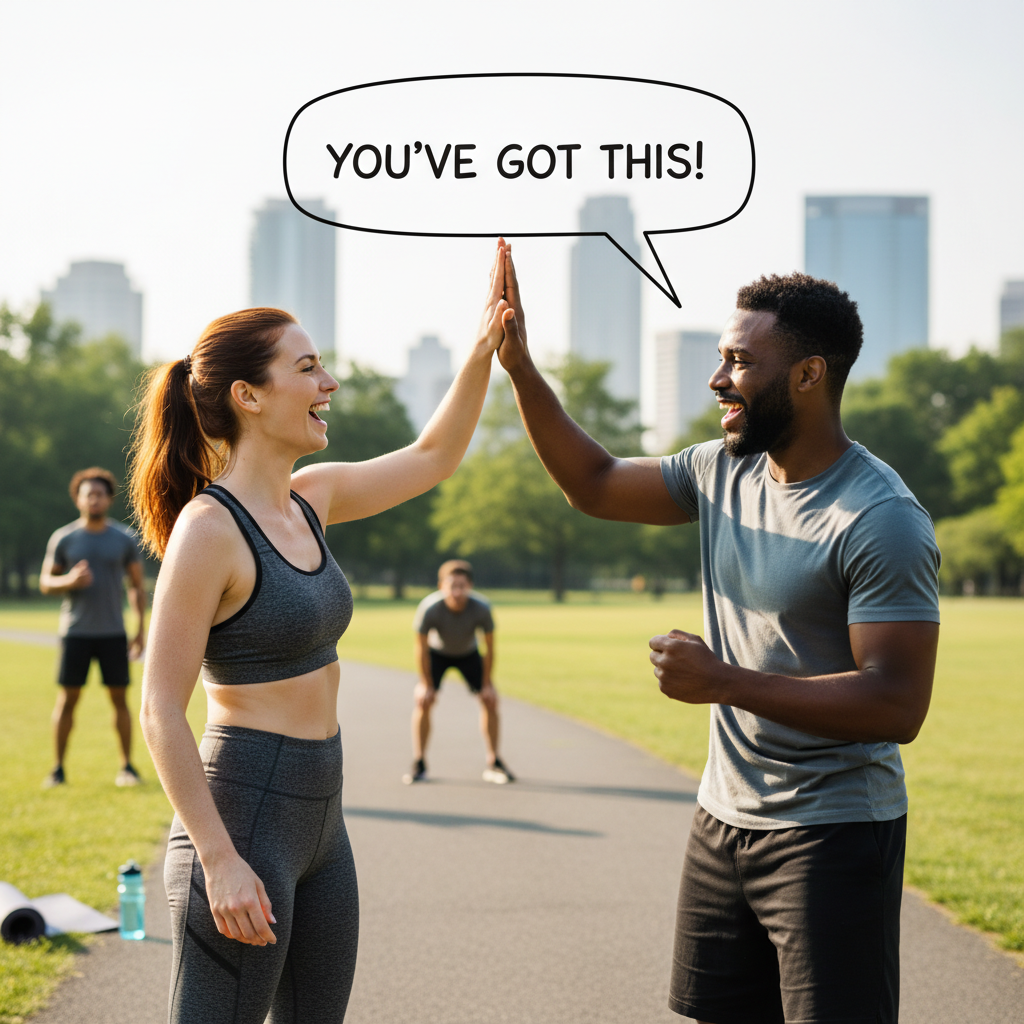 Various wellness buddy activities displayed, including cooking healthy meals together, meditating, walking outdoors, and virtual yoga, highlighting connection and enjoyment.