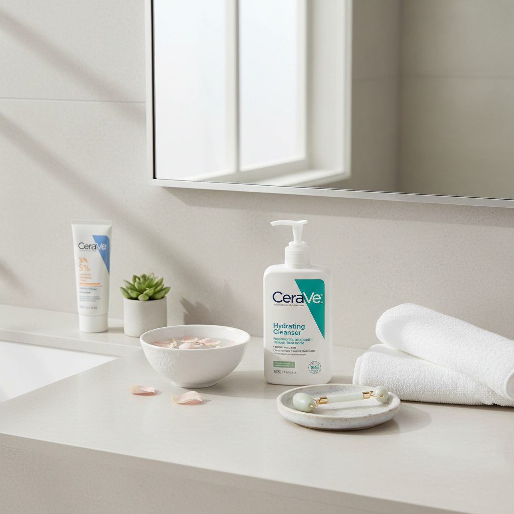 A collage of diverse happy users sharing positive experiences with CeraVe Hydrating Cleanser, evoking trust and real-user testimonials.