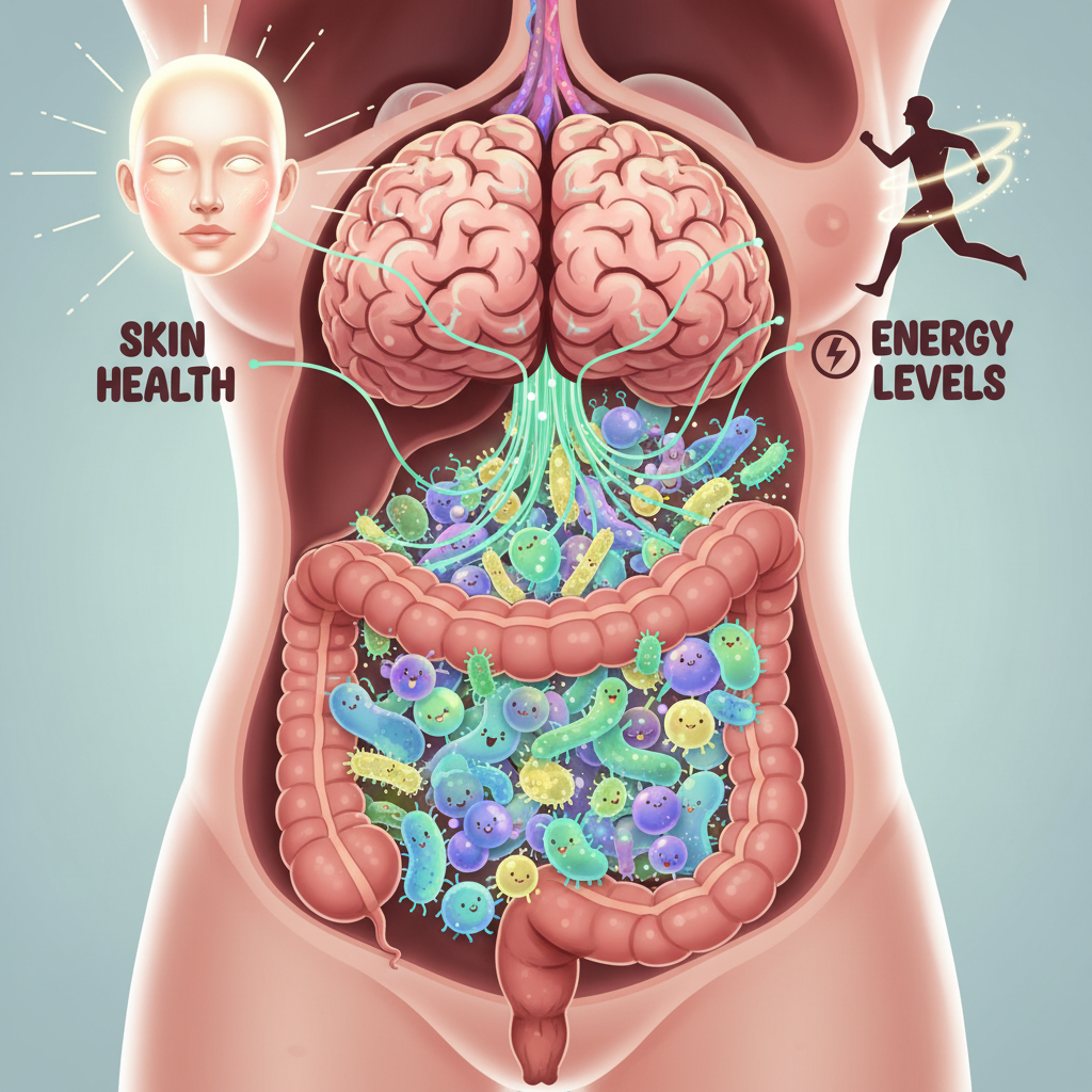 A person preparing or enjoying a probiotic smoothie in a bright kitchen, with ingredients like kefir, spinach, banana, and flaxseed visible, symbolizing practical pro tips from experience.