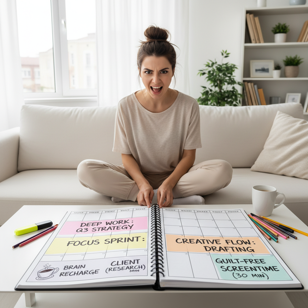 Graphic depicting the Pomodoro Technique: a timer set for 25 minutes, followed by a short break, with icons representing focused work and relaxation.