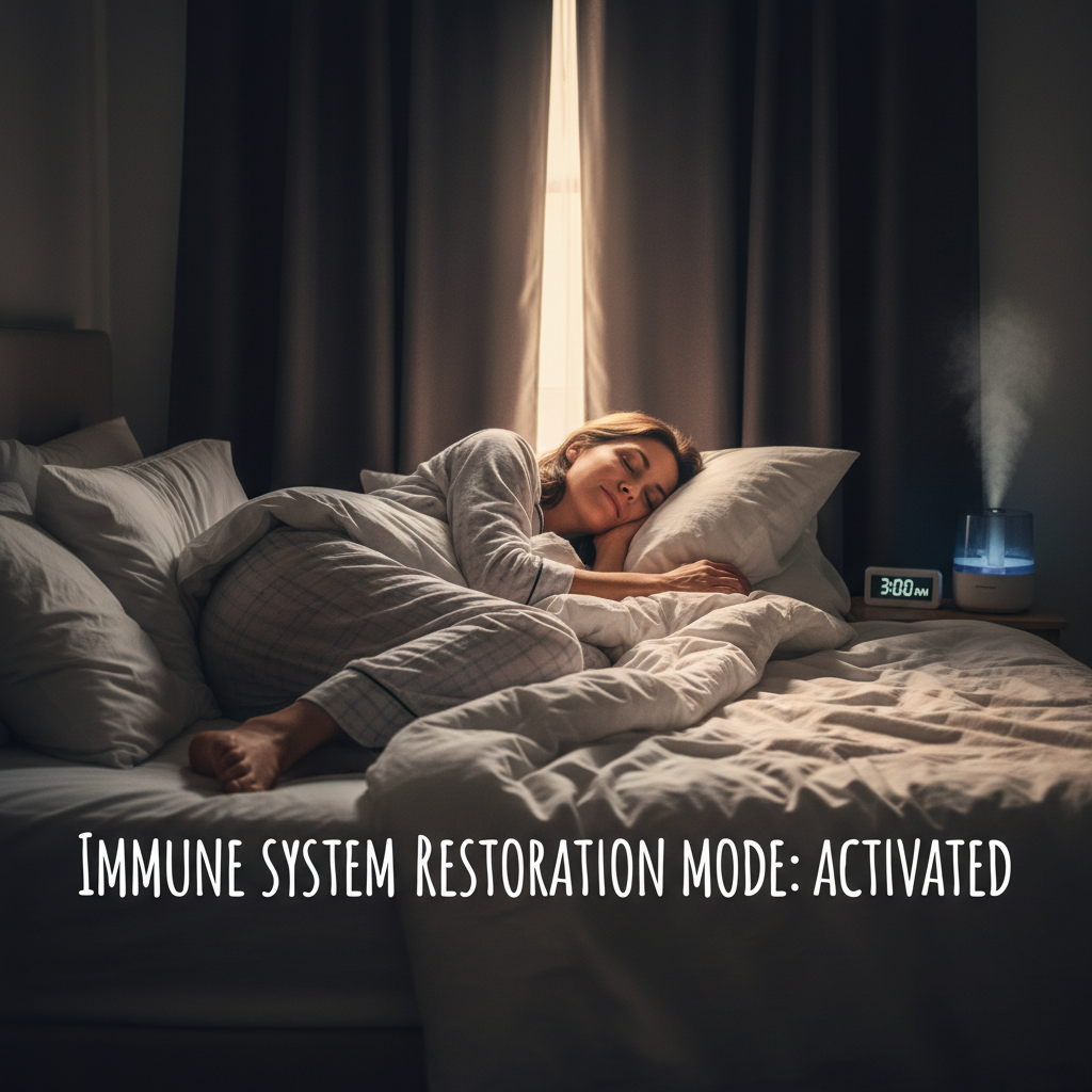 A serene outdoor scene of a person engaged in moderate exercise like brisk walking or cycling in nature, highlighting the benefits of regular physical activity for boosting immune health.