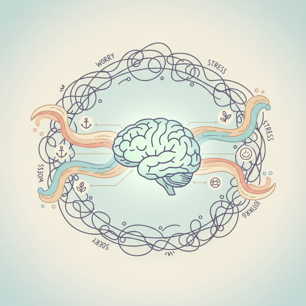 A motivational scene showing someone making grounding exercises a daily habit, mixing techniques, turning off their phone, and noticing positive effects, representing pro tips for grounding.