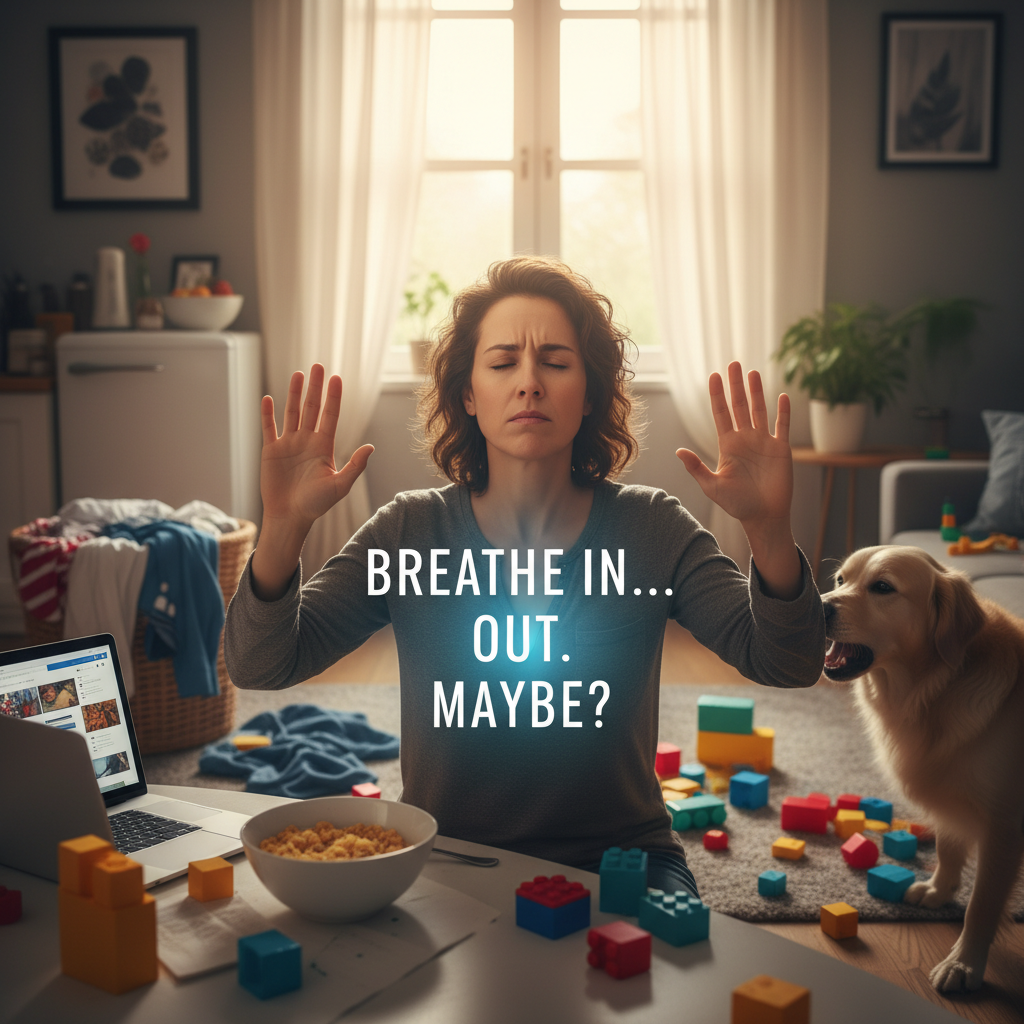 A step-by-step illustration of the 5-4-3-2-1 sensory grounding technique, showing senses employed: sight, touch, hearing, smell, and taste.