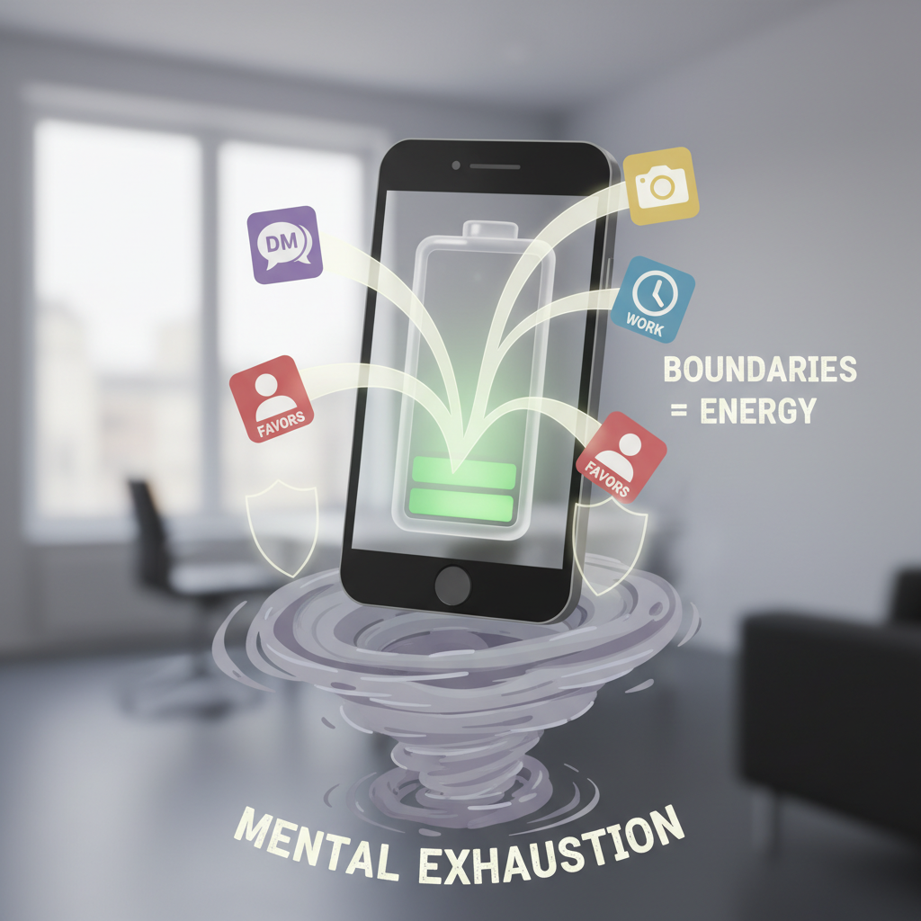 A creative image of a bundt cake with a glossy ganache glaze symbolizing how boundaries shape and protect mental wellness, paired with calming self-care imagery.