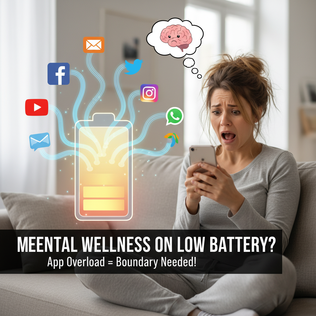 A visual representation of different types of boundaries such as physical, emotional, time, digital, and intellectual, possibly shown as labeled icons or sections.