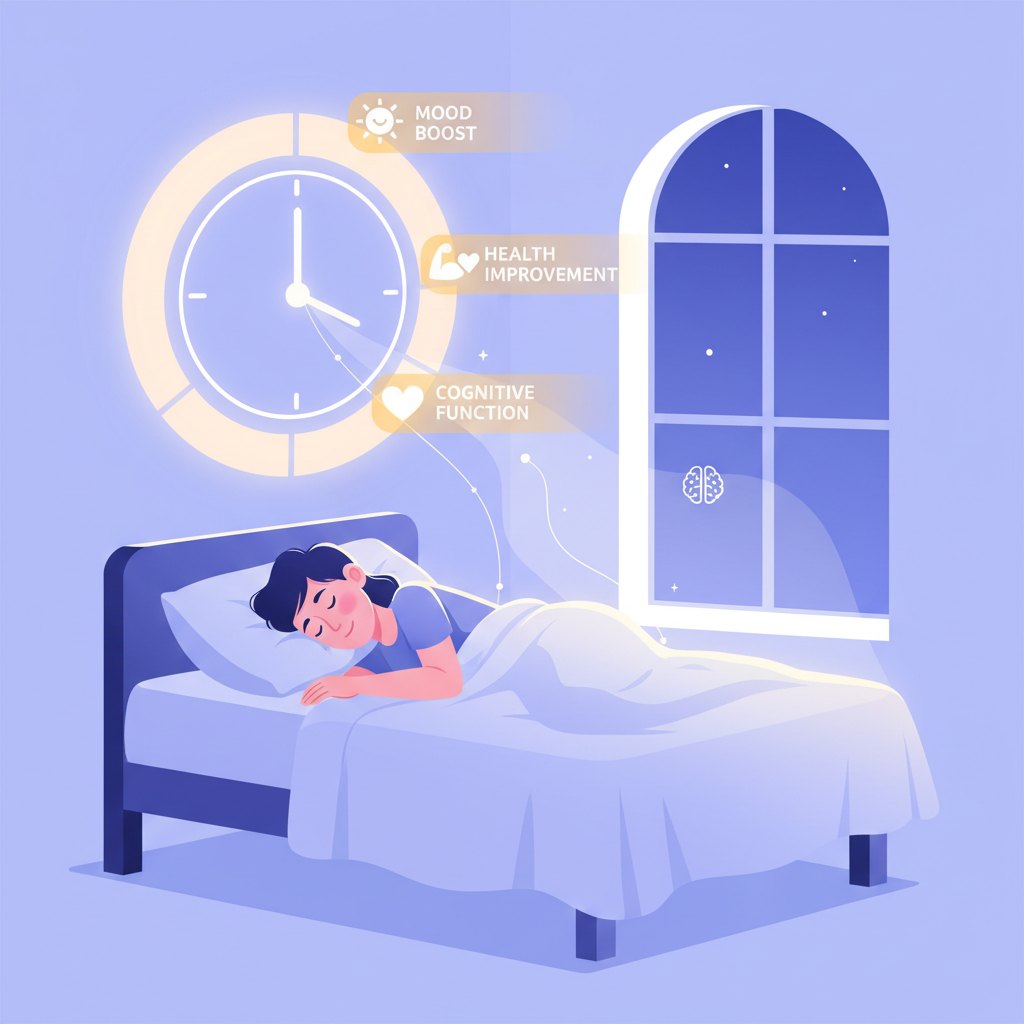 A warm, serene scene of a person practicing their personal sleep routine: dimmed lights, chamomile tea, gentle stretching, journaling before bed, showcasing positive transformation in sleep quality.