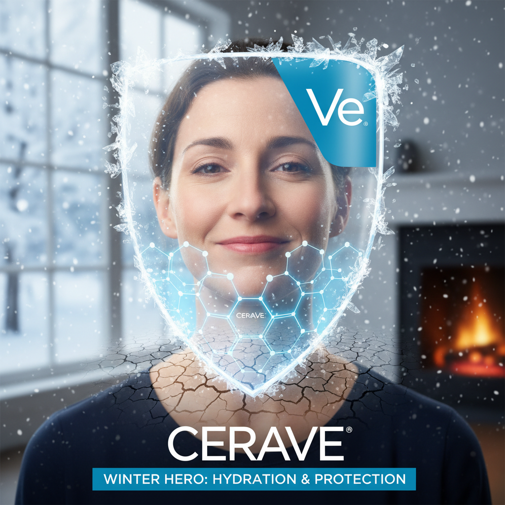 Illustrated step-by-step CeraVe skincare routine for dry, oily/acne-prone, and sensitive skin types showing product usage