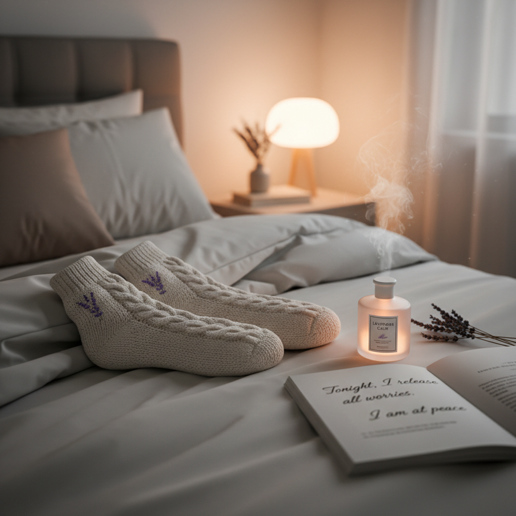 A calming cultural collage showing ancient spiritual practices related to bedtime affirmations, such as a person praying the Jewish Bedtime Shema and an Eastern practitioner chanting a mantra.