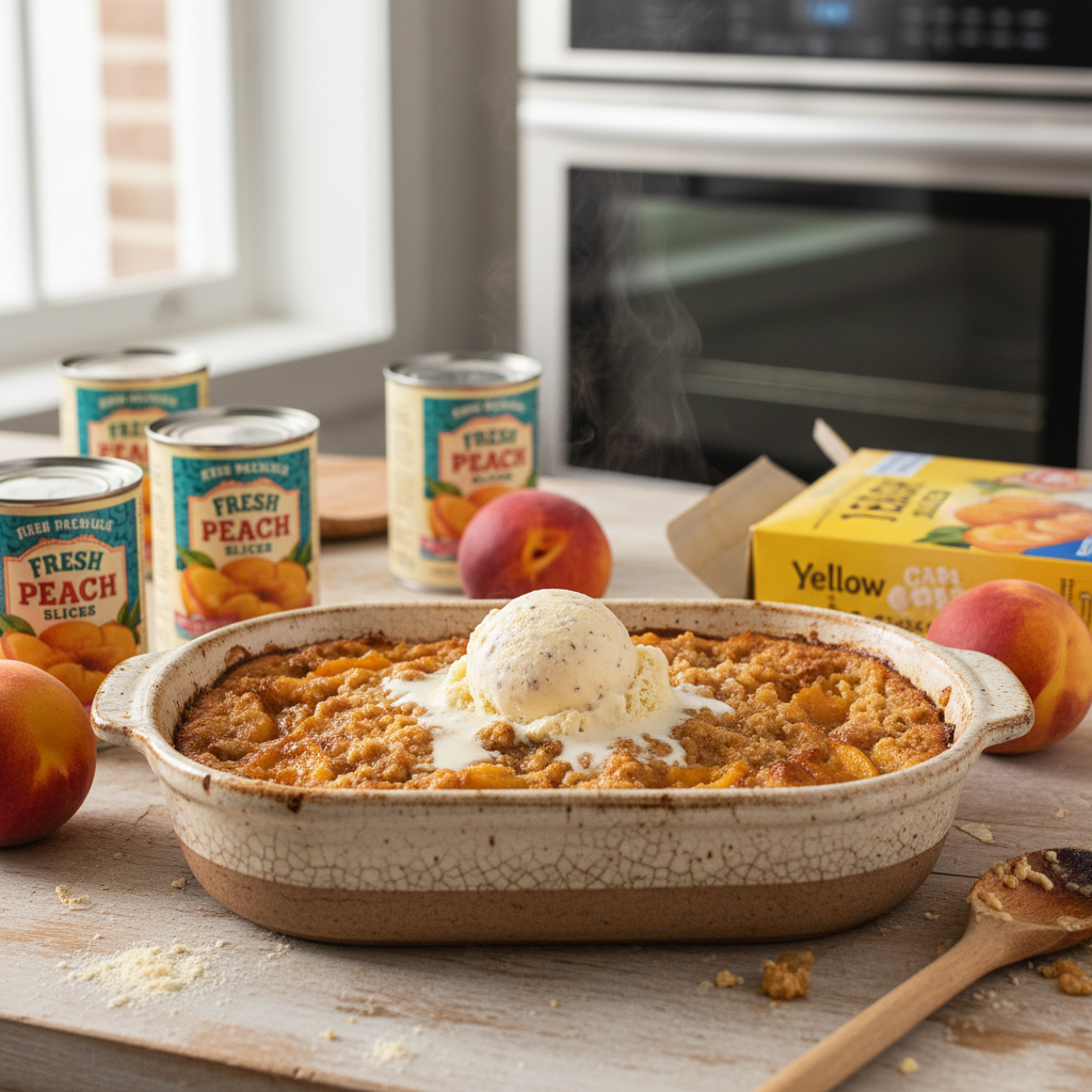 A Classic Lemon Pie with a flaky golden crust, filled with bright yellow lemon filling and topped with a smooth meringue or whipped cream, sitting on a kitchen counter with fresh lemons nearby.