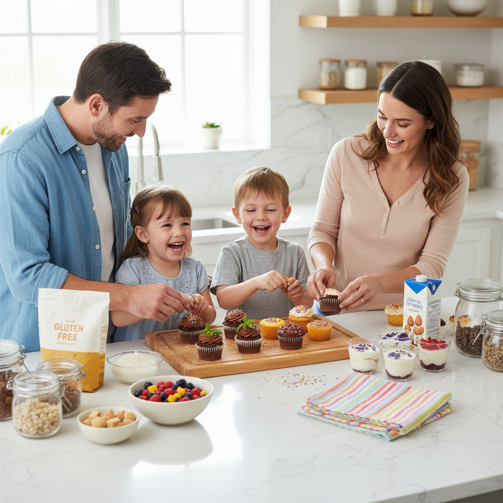 A vibrant lemon-blueberry sheet cake on a rustic picnic table, surrounded by fresh blueberries and lemon slices, evoking a sunny daytime celebration.