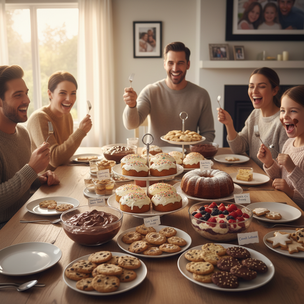 A cozy scene featuring a warm fruit cobbler with a golden buttery topping, served with a scoop of vanilla ice cream on a rustic table.