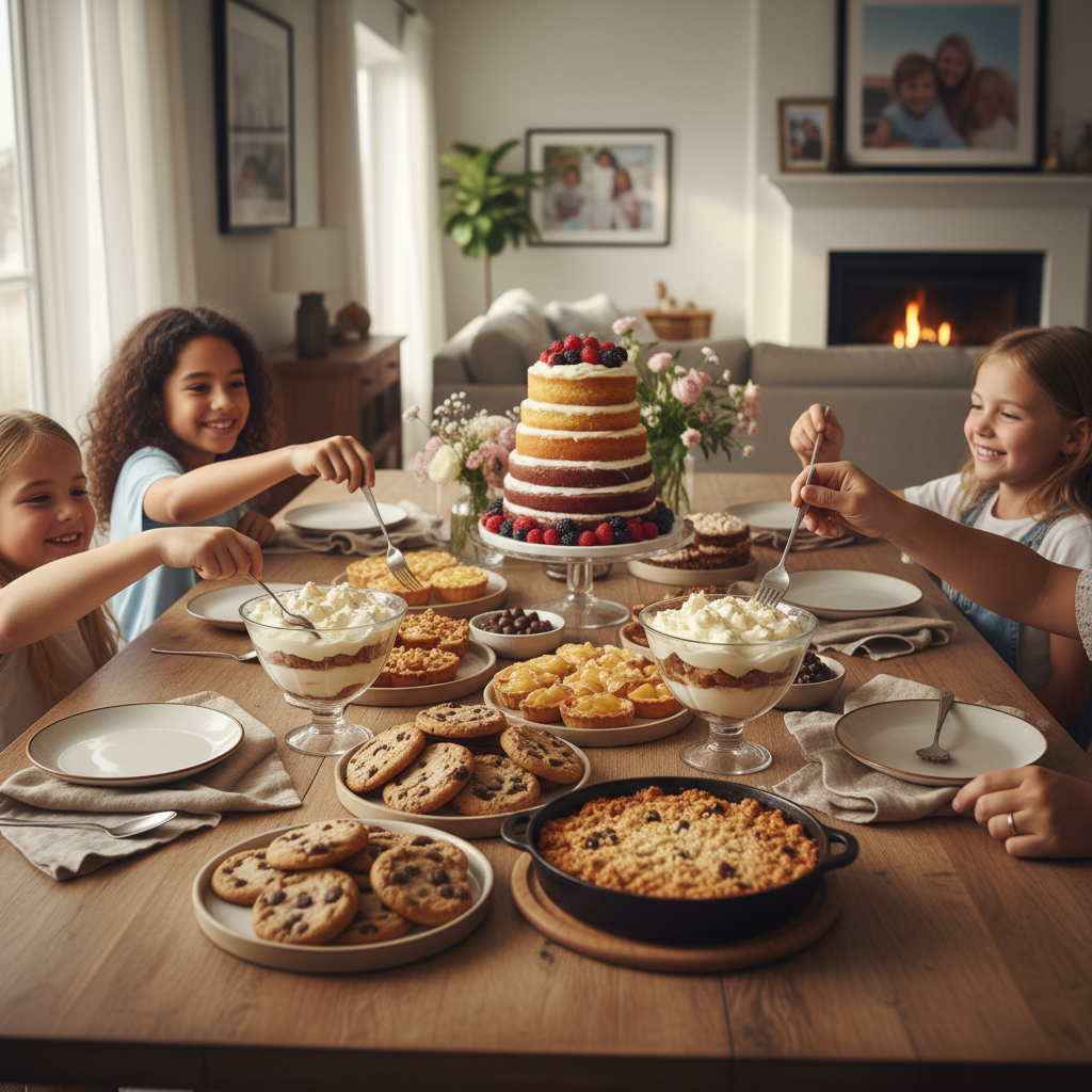 Step-by-step visual of baking a moist chocolate bundt cake, showing mixing bowls with ingredients, batter being poured into a bundt pan, and the finished cake cooling on a rack.