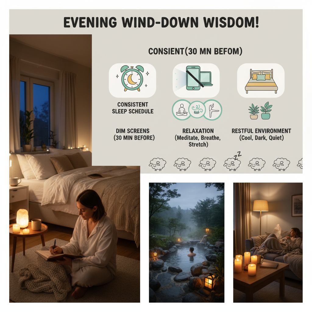 A cozy nighttime journaling scene with soft lighting, showing a person writing in a journal before bed to manage anxiety and promote relaxation.