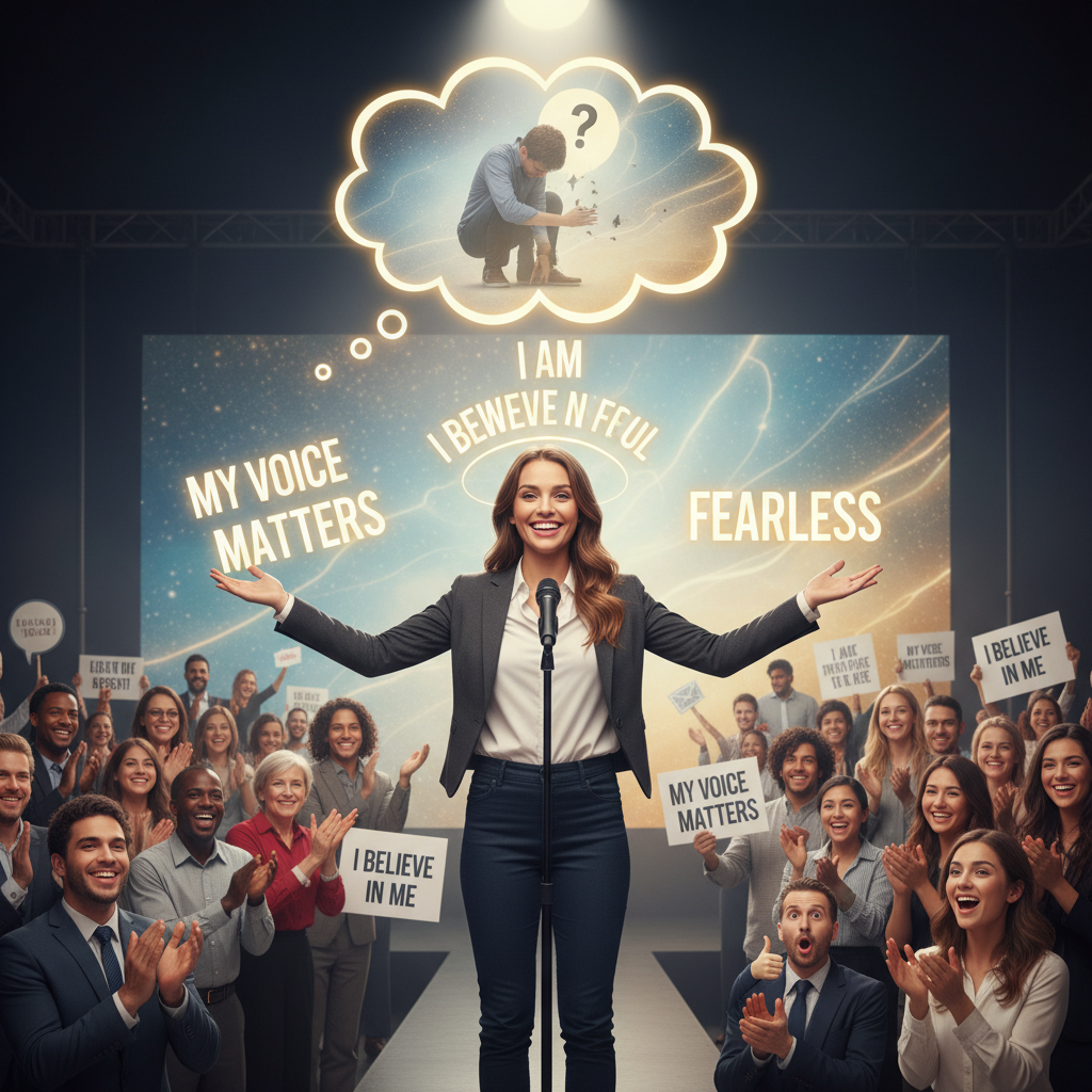 Person peacefully confident, representing transformation through daily affirmations