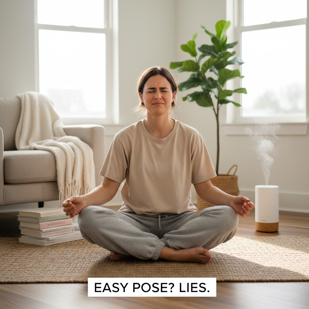 An ancient and modern fusion concept image depicting yoga's roots in India with traditional and contemporary yoga practitioners practicing together outdoors under a serene sky.