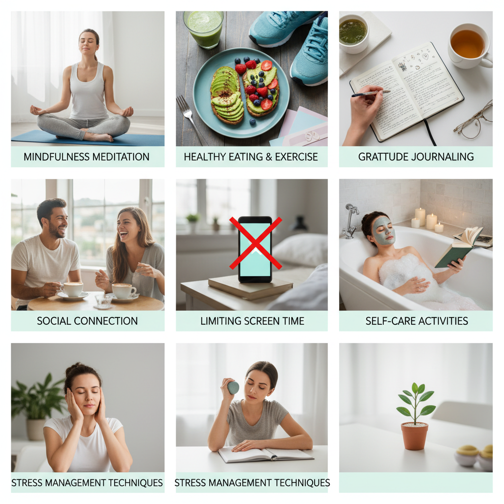 Cultural scene showing diverse people engaging in traditional mental wellness practices like tea ceremonies or family meals, illustrating local and cultural relevance.