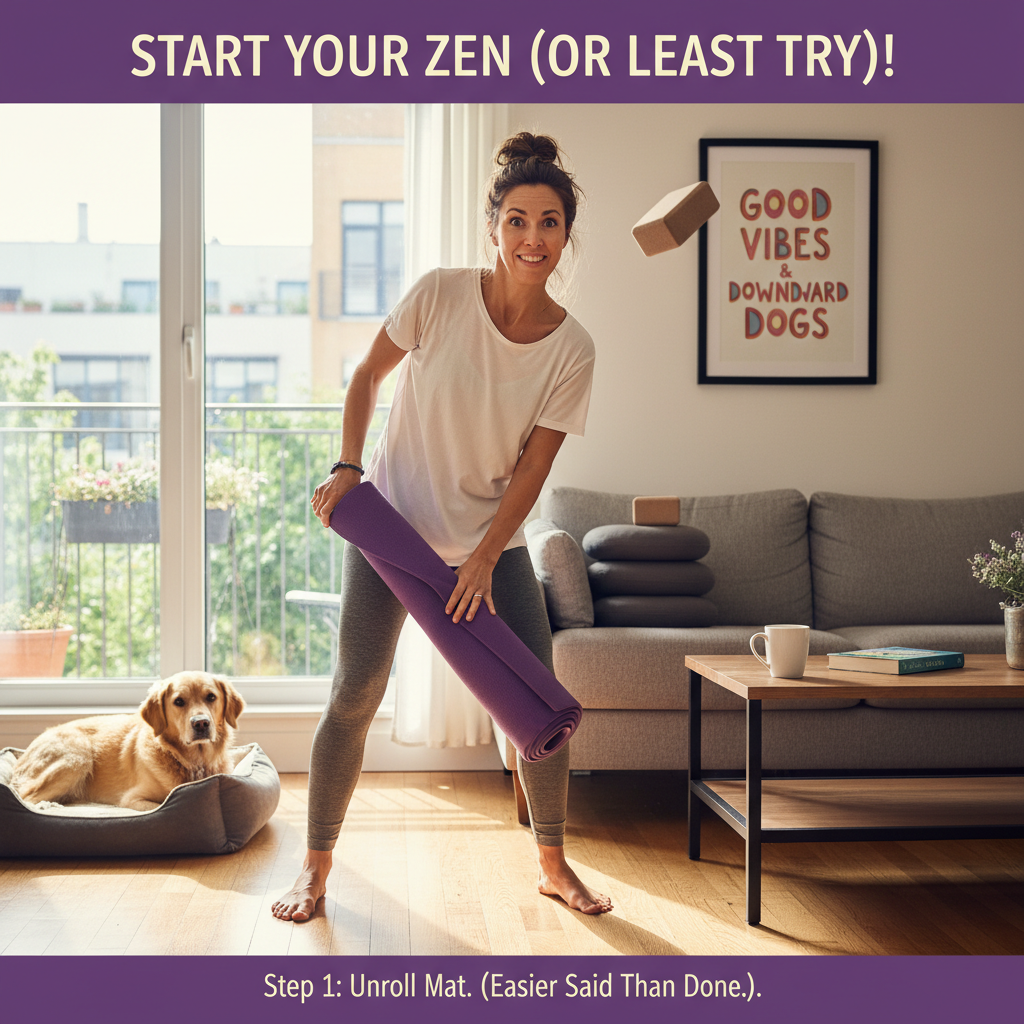 Illustrations or photos demonstrating the five best beginner-friendly yoga poses for stress relief: Child’s Pose, Cat-Cow Stretch, Legs-Up-The-Wall Pose, Seated Forward Bend, and Corpse Pose.