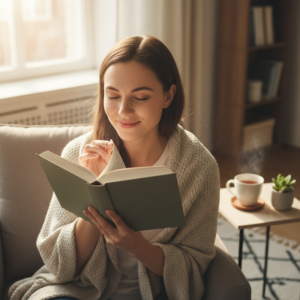 A comparison image showing paper books versus digital devices, highlighting sensory experience, eye health benefits, collectability, and power-free reading.