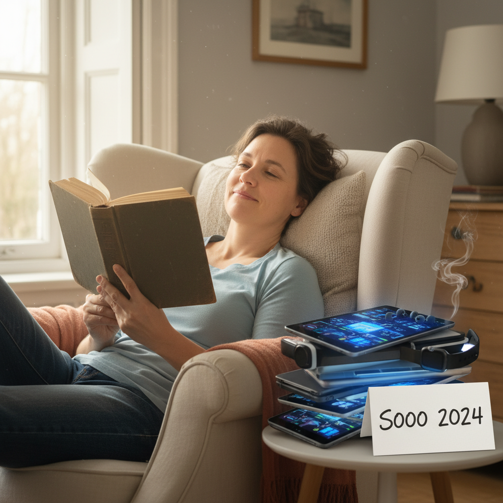 A calming and inviting bookshelf or table displaying top recommended books for relaxation in 2025, including mindfulness guides, comforting fiction, and poetry collections.