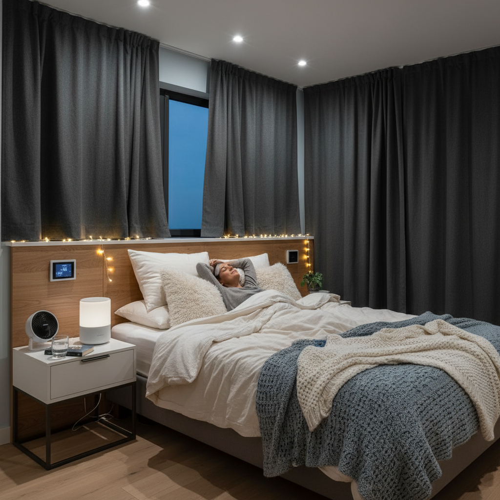 A neatly arranged bed with quality bedding including organic cotton or linen sheets, plush throws, and supportive pillows on a comfortable medium-firm mattress.