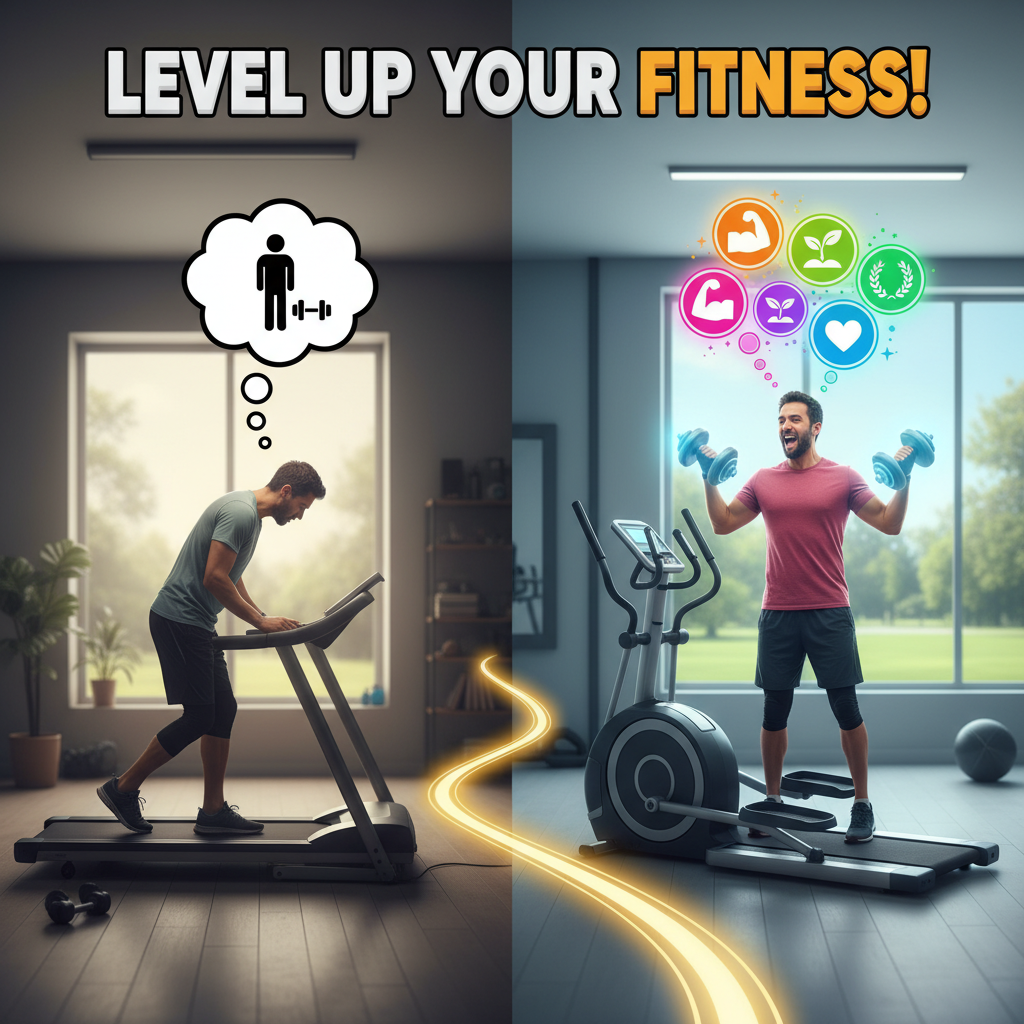 A motivational infographic showing proven tips to maximize exercise benefits: setting goals, proper form, workout variety, nutrition and hydration, warm-up/cool-down, tracking progress, and rest.