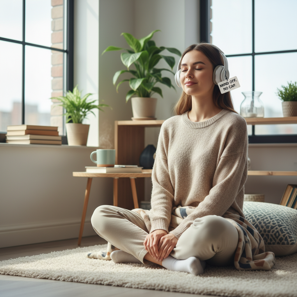 A calm, diverse group of people from different cultures practicing meditation, symbolizing the cultural relevance and personal positive experiences with guided meditation.