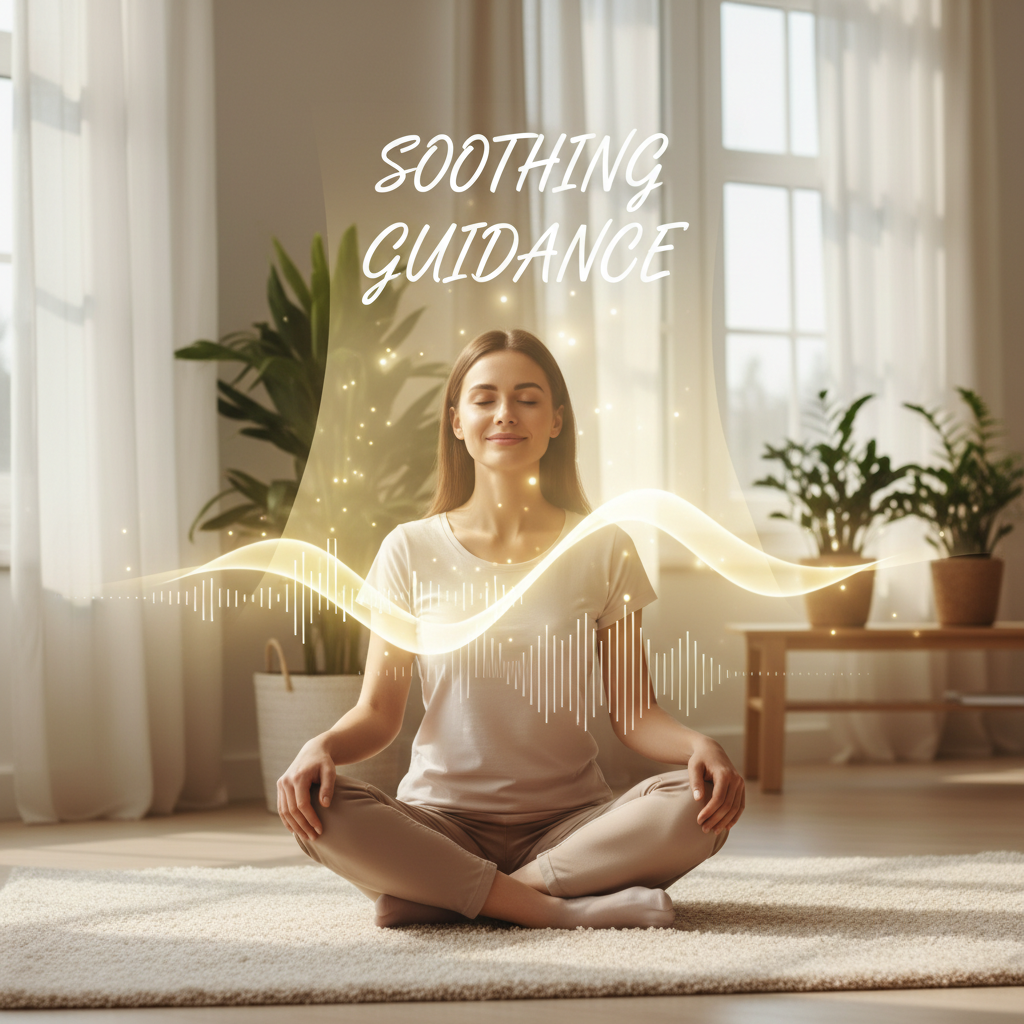 A cozy scene with a person wearing headphones, setting reminders on their phone, and experimenting with different meditation styles, depicting 'Pro Tips from Yours Truly'.