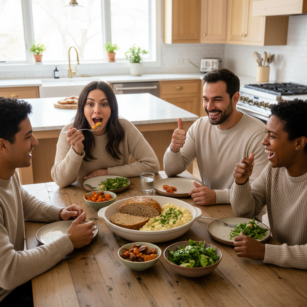 A baked Veggie-Packed Zucchini Lasagna fresh out of the oven, with melted cheese and golden edges, showing a vegetable-forward comfort food alternative.