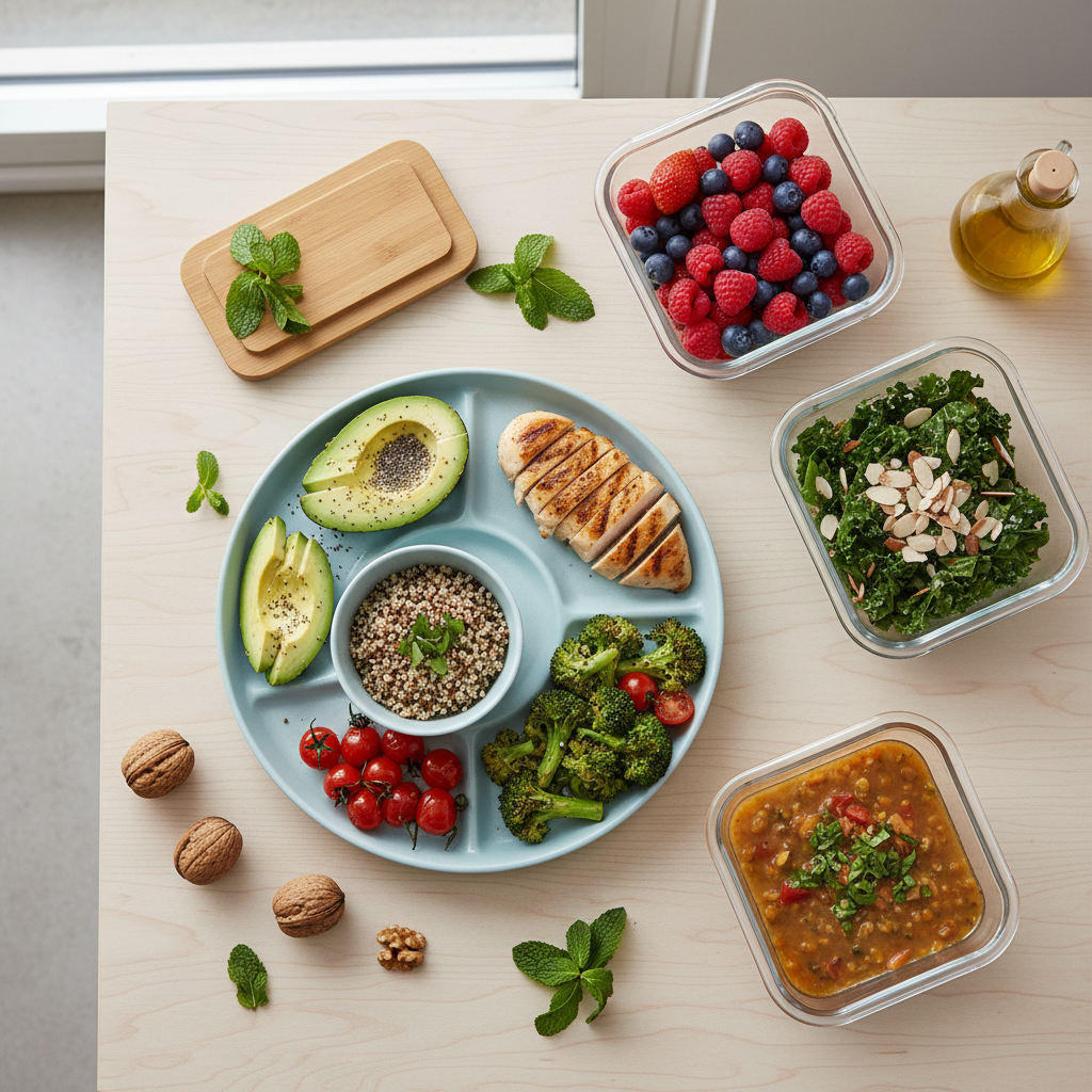 A scene depicting enjoyable exercise routines such as people walking, cycling, swimming, or doing strength training, emphasizing a friendly and motivating atmosphere.