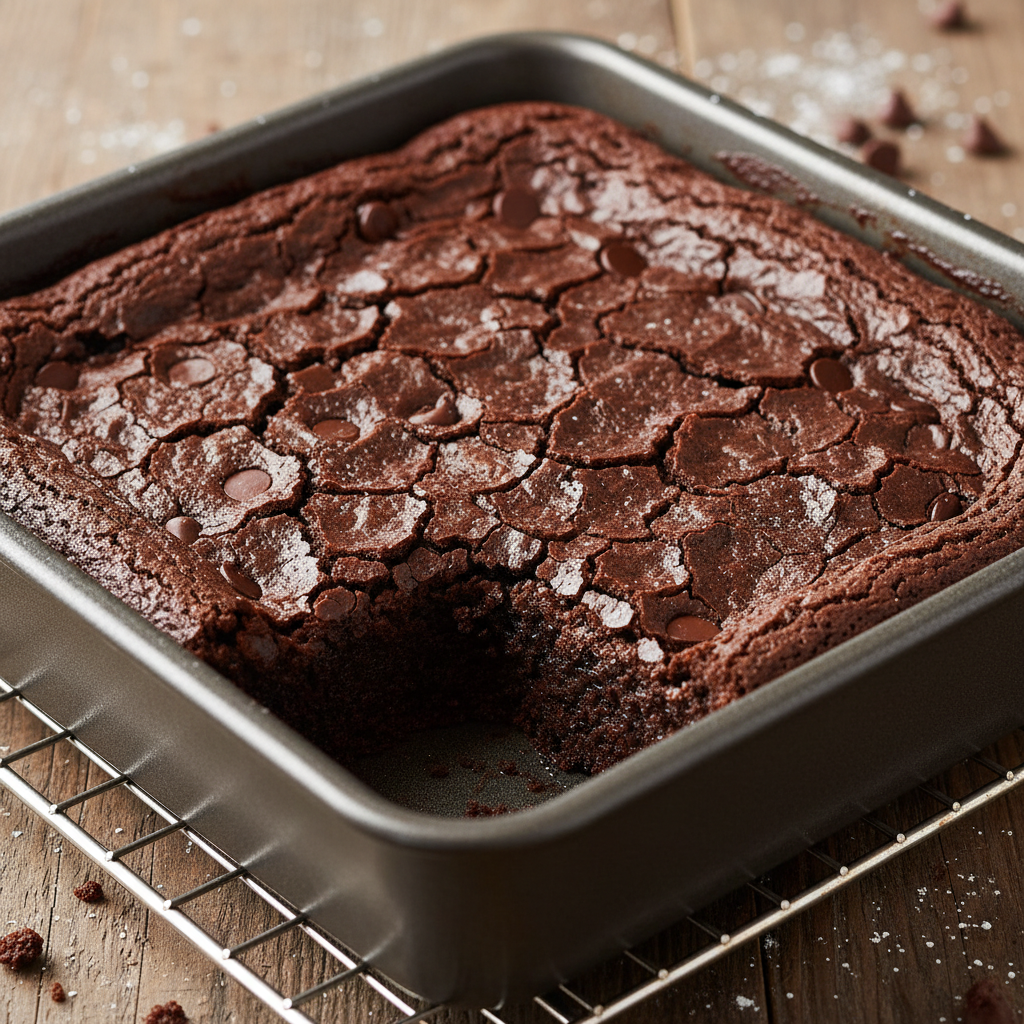 Delicious moist fudgy brownies served on a plate