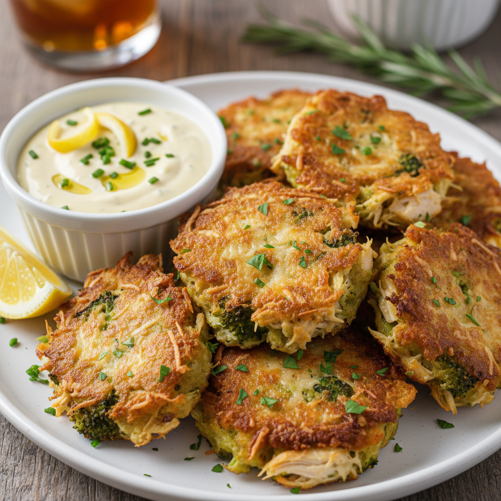 Instructions for Chicken Broccoli Parmesan Fritters