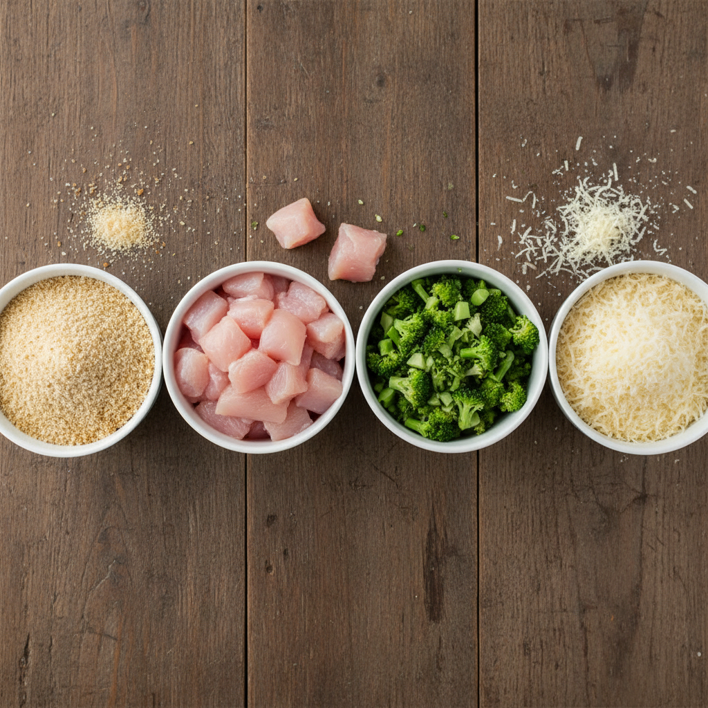 Ingredients for Chicken Broccoli Parmesan Fritters