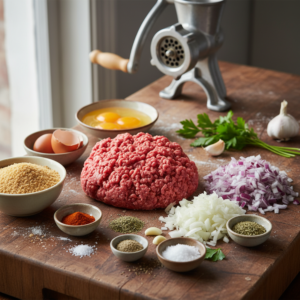 Ingredients for classic family meatloaf