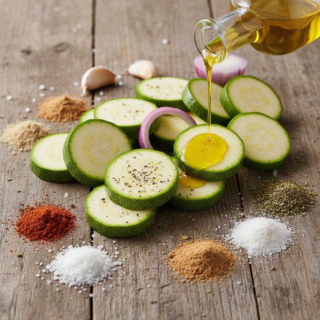 Ingredients for zucchini chips