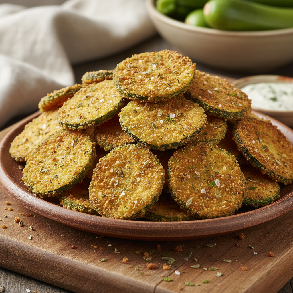Zucchini chips preparation