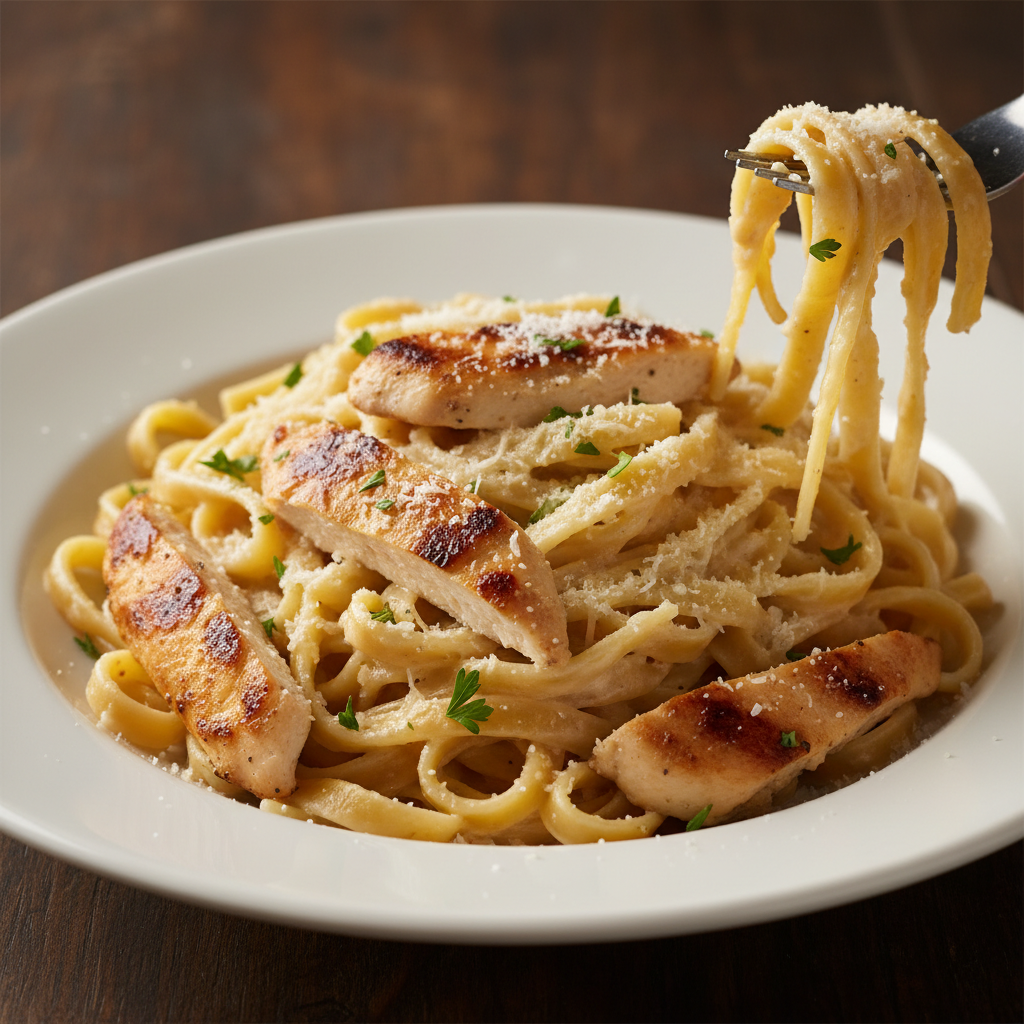 Instructions for making Chicken Alfredo