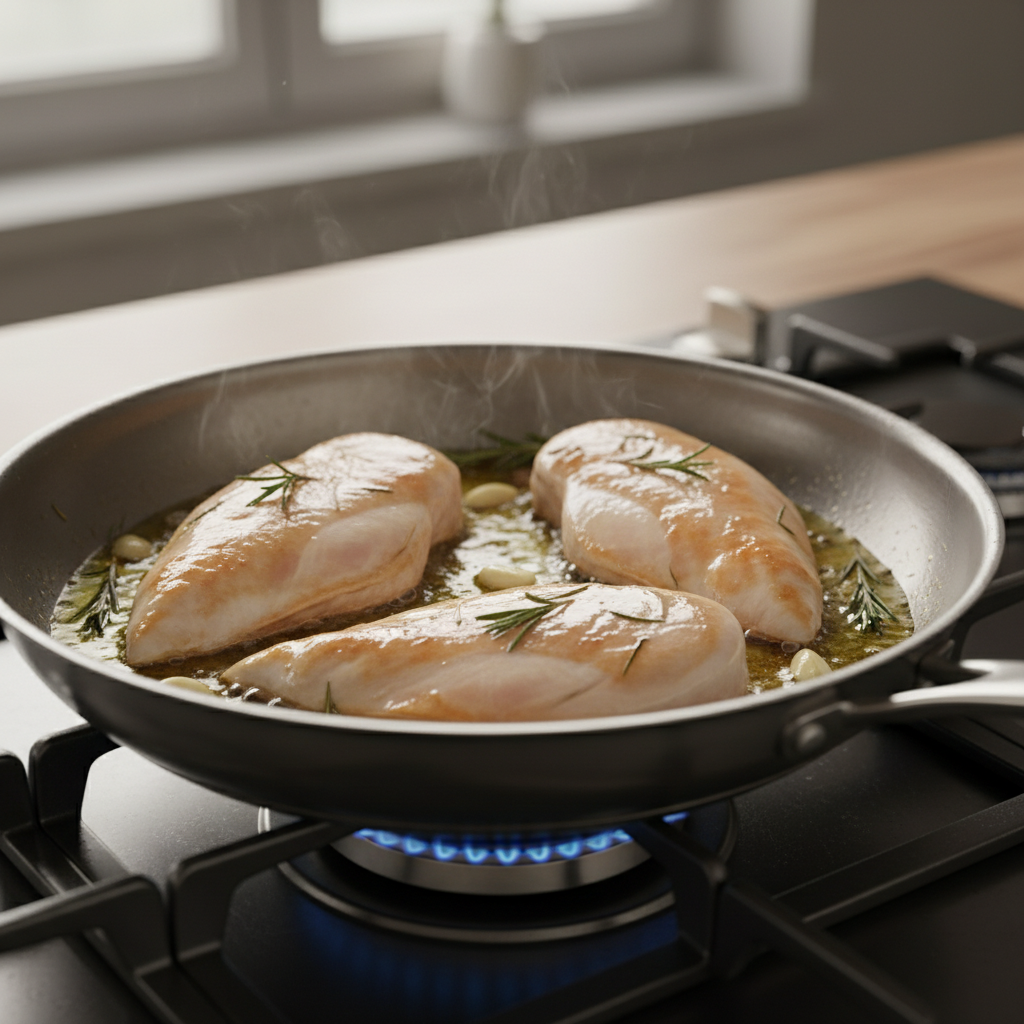 Cooking instructions for grilled chicken and broccoli bowl