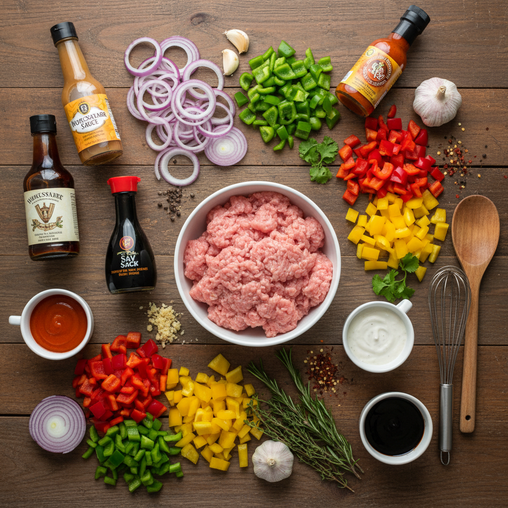 Ingredients for ground turkey recipe