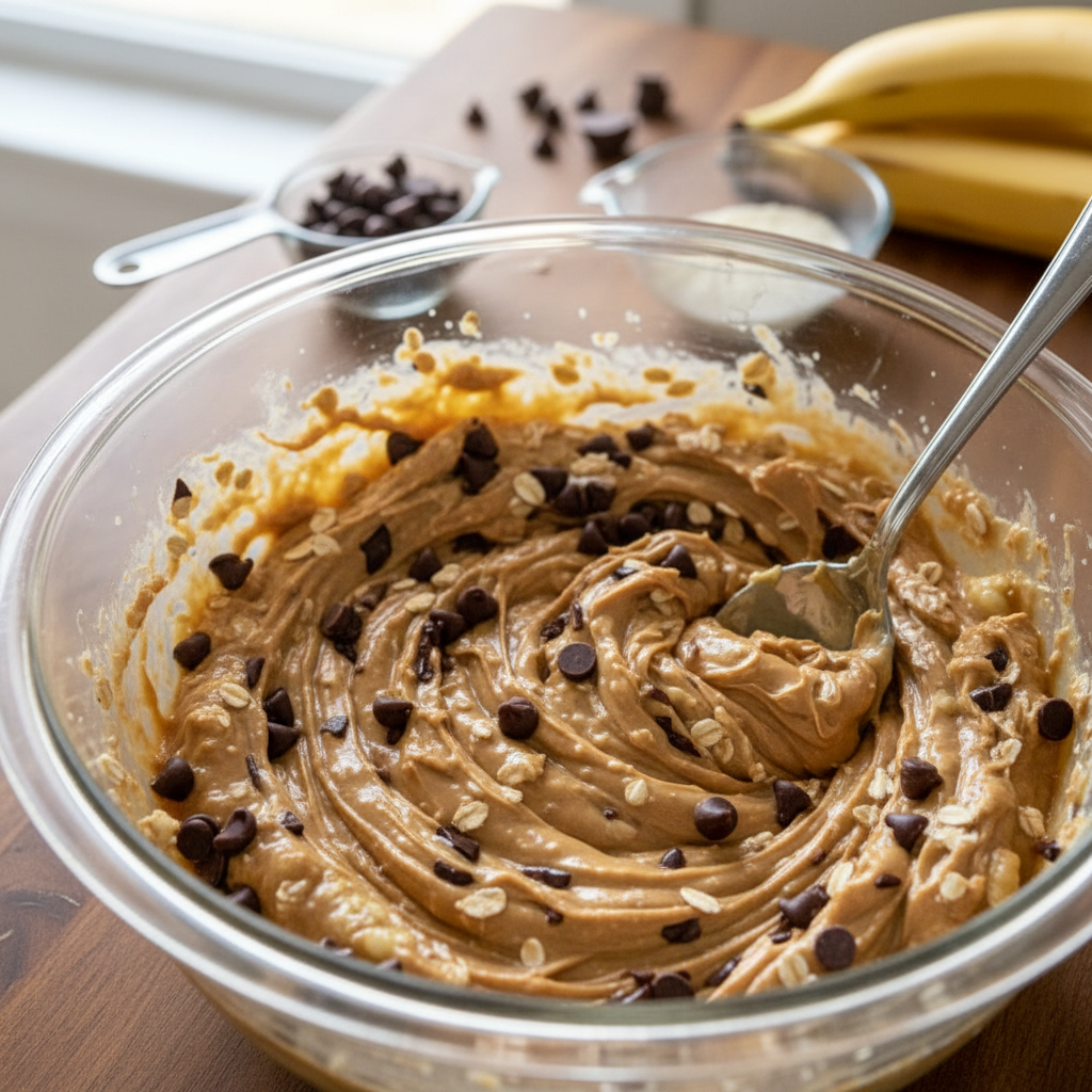 Instructions for Making Peanut Butter Oatmeal Banana Bars