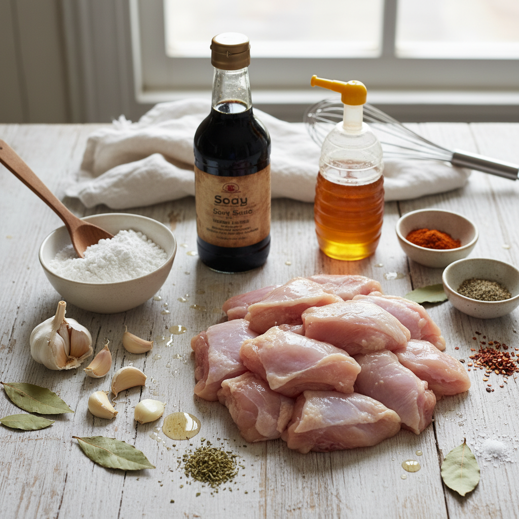 Ingredients for Honey Garlic Chicken Bites